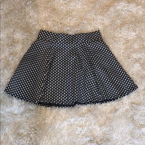 Black and White Patterned Skater Skirt